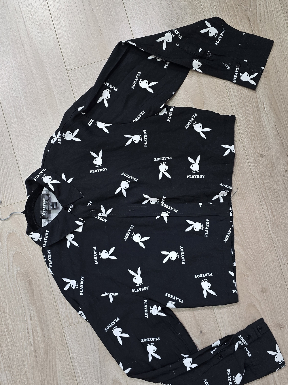 PLAYBOY Black and White Bunny-Print  Top